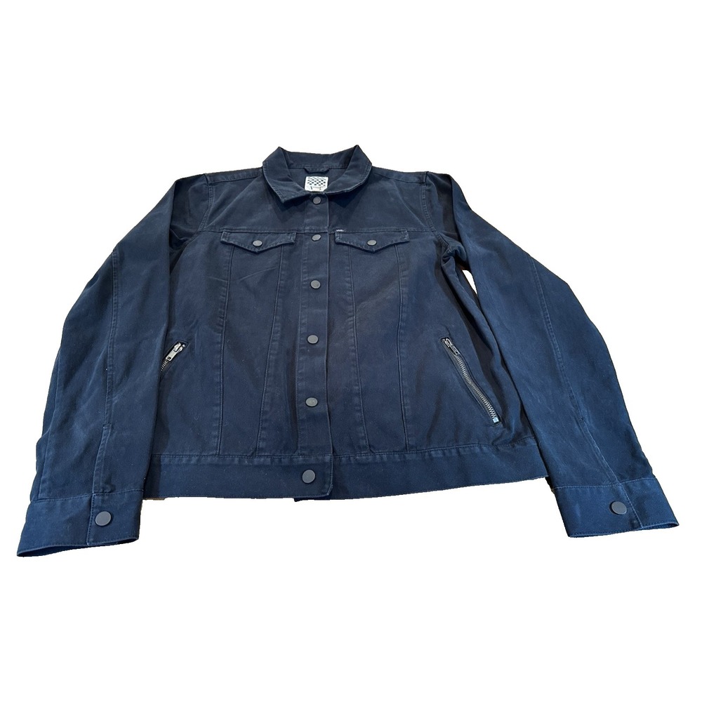 Vans Womens Black 100% Cotton Canvas Chore Coat Workwear Utility Jacket Size XL
